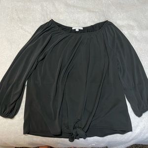 Green Envelope scoop neck top